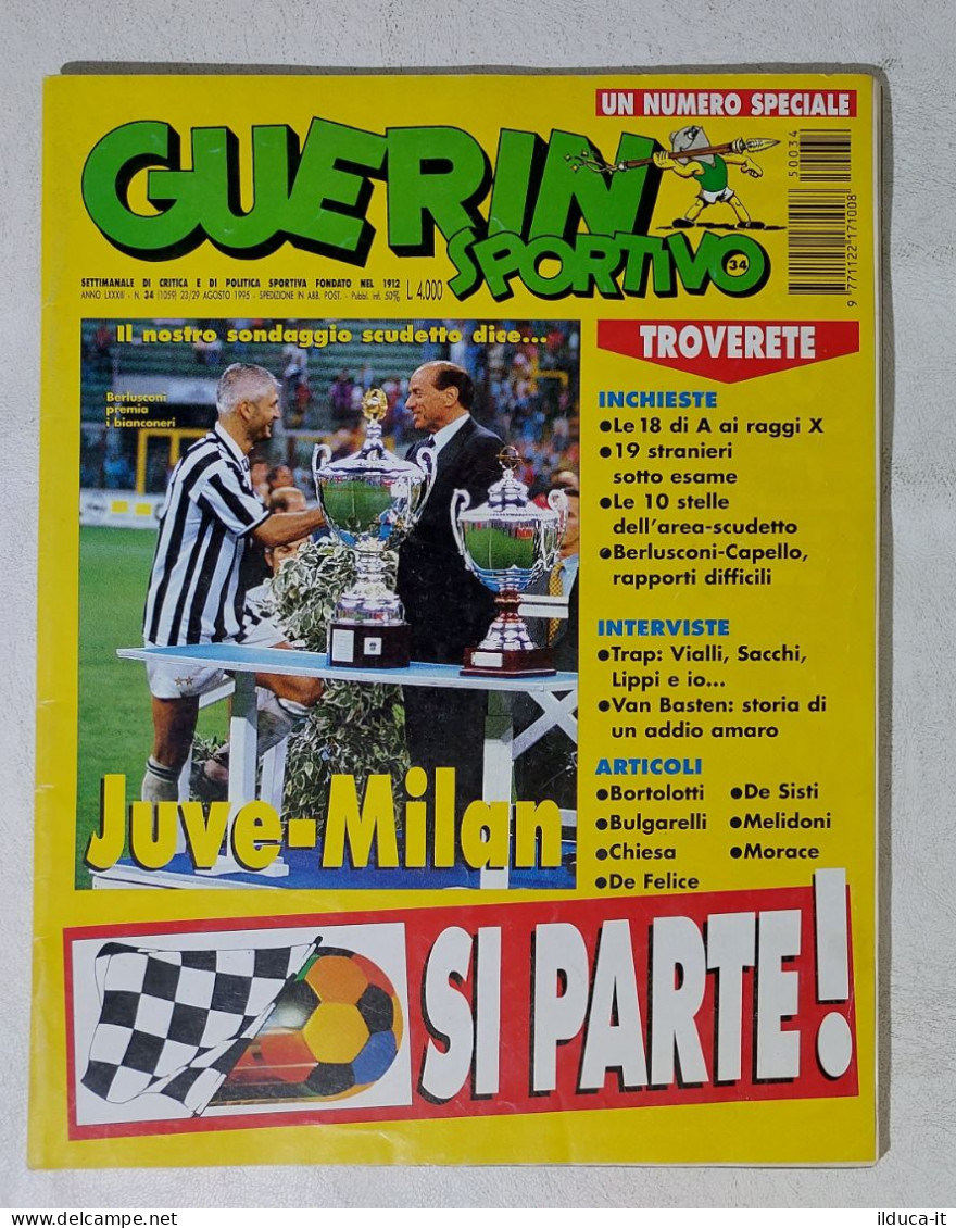 I115033 Guerin Sportivo LXXXIII N. 34 1995 - Campionato Juve O Milan? - Vialli - Deportes