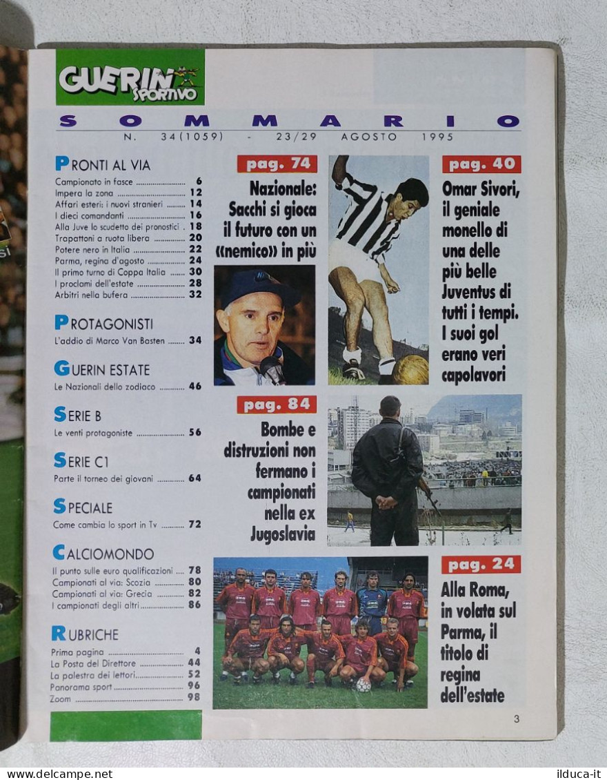 I115033 Guerin Sportivo LXXXIII N. 34 1995 - Campionato Juve O Milan? - Vialli - Deportes