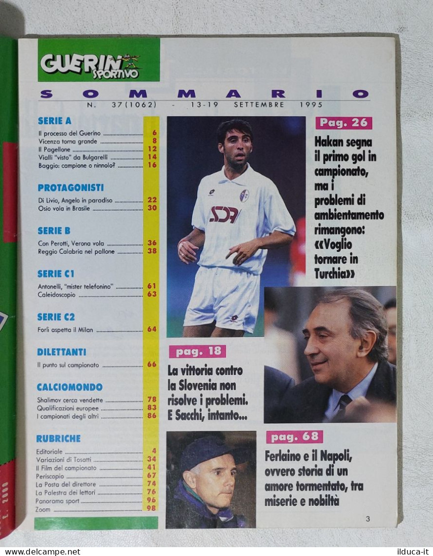 I115036 Guerin Sportivo A. LXXXIII N. 37 1995 - Sacchi Milan - Capello Nazionale - Deportes