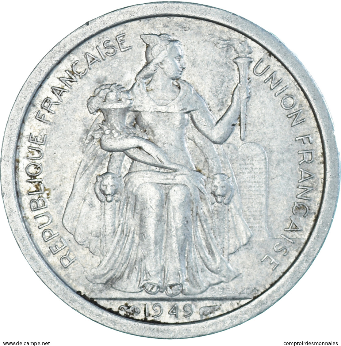 Monnaie, Nouvelle-Calédonie, 2 Francs, 1949, Paris, SUP, Aluminium, KM:3 - Nouvelle-Calédonie