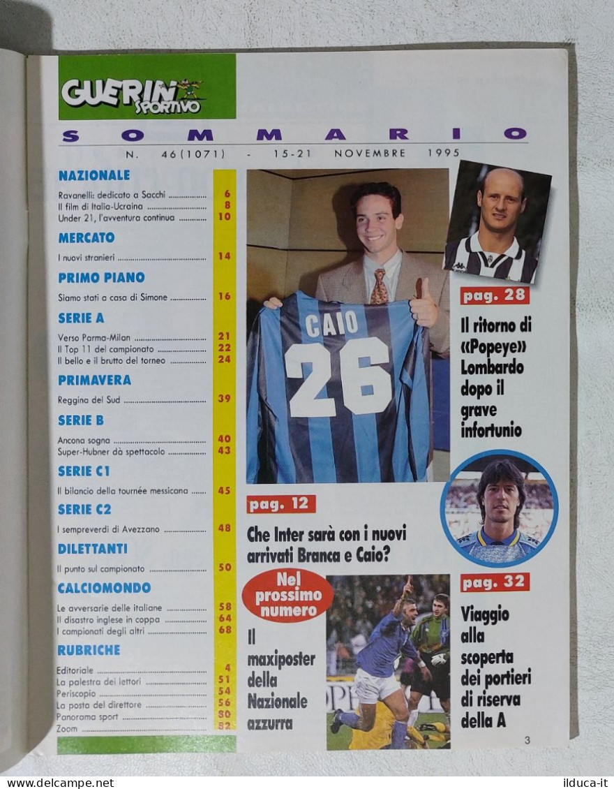 I115044 Guerin Sportivo A. LXXXIII N. 46 1995 - Weah Capello Baggio Sacchi - Deportes