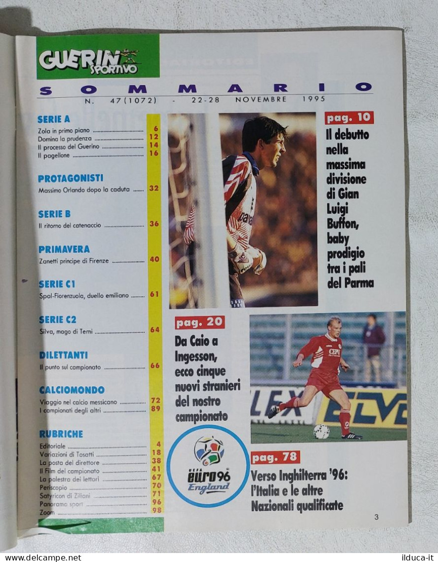 I115045 Guerin Sportivo A. LXXXIII N. 47 1995 - Zola - Del Piero - Italia - Deportes