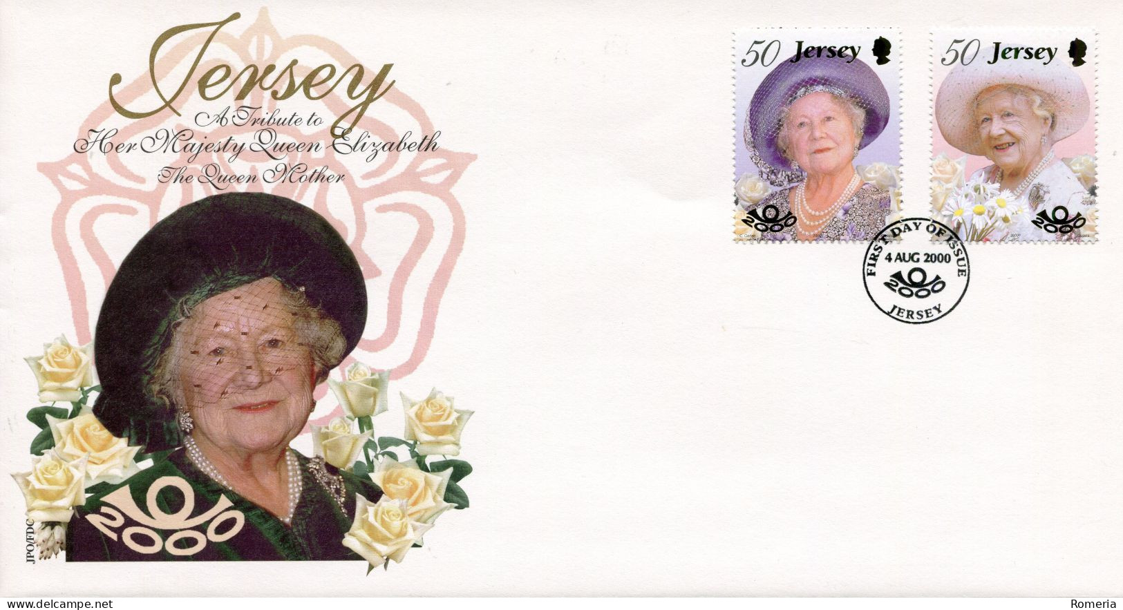 Jersey - 2000 - Centième anniversaire de la Reine Mère Elizabeth - Présentation spéciale détaillée ci-dessous