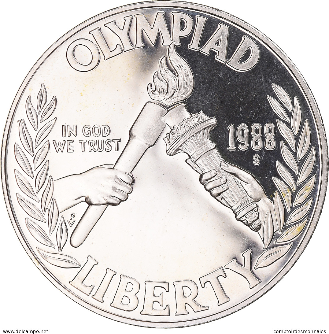 Monnaie, États-Unis, Jeux Olympiques, Dollar, 1988, U.S. Mint, San Francisco - Commemoratifs