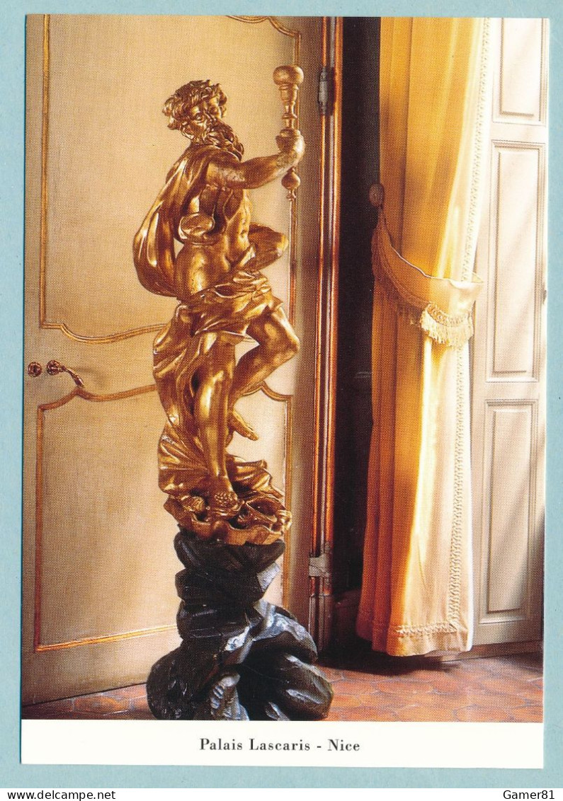 Nice - Palais Lascaris - Statue Porte-Torche Bois Sculpté Et Doré - Gênes XVIII° Siècle - Musei