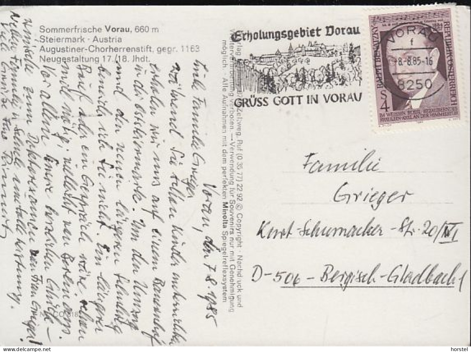 Austria - 8250 Vorau - Augustiner-Chorherrenstift - Nice Stamp - Vorau