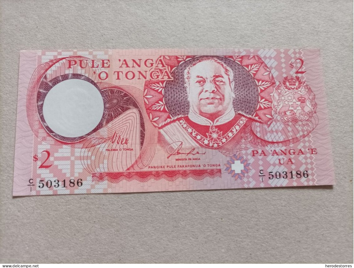 Billete De Tonga (Oceanía) De 2 Paanga, Año 1995, UNC - Tonga