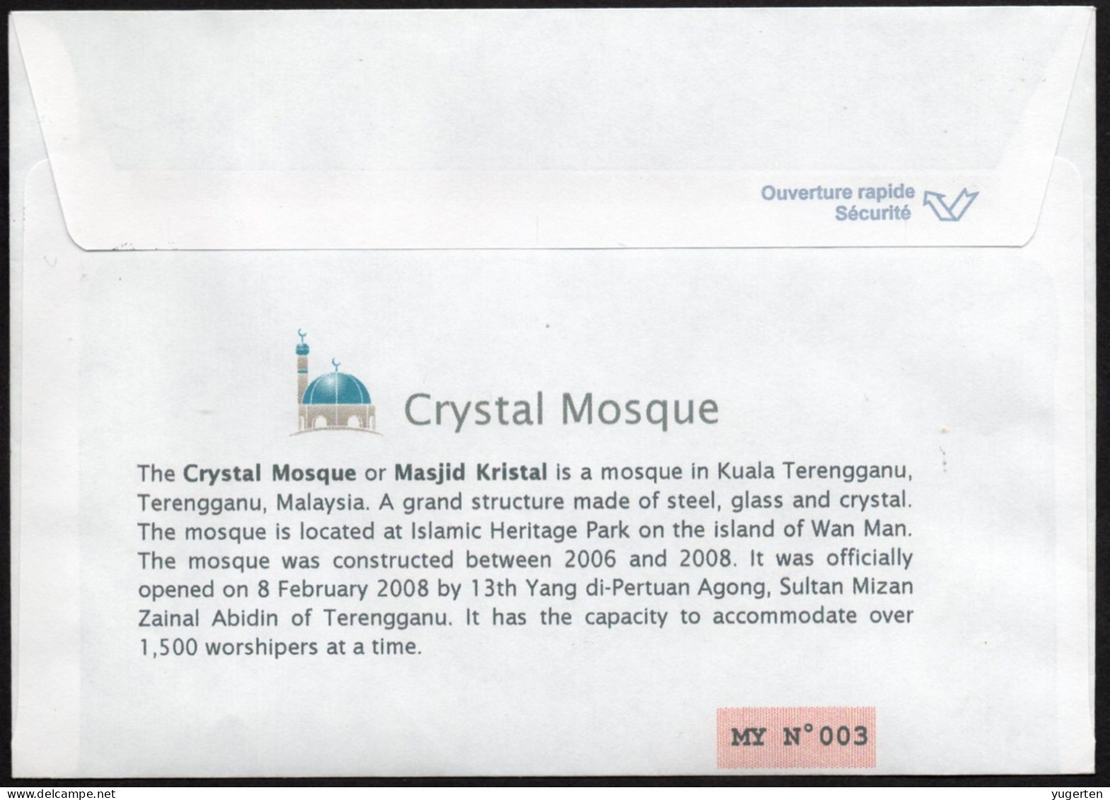 ARGHELIA - Philatelic - Crystal Mosque Mosques - Malaysia - Moschee - Mosquée - Mezquita - Mezquitas Moschea - 2 Scans - Mosquées & Synagogues