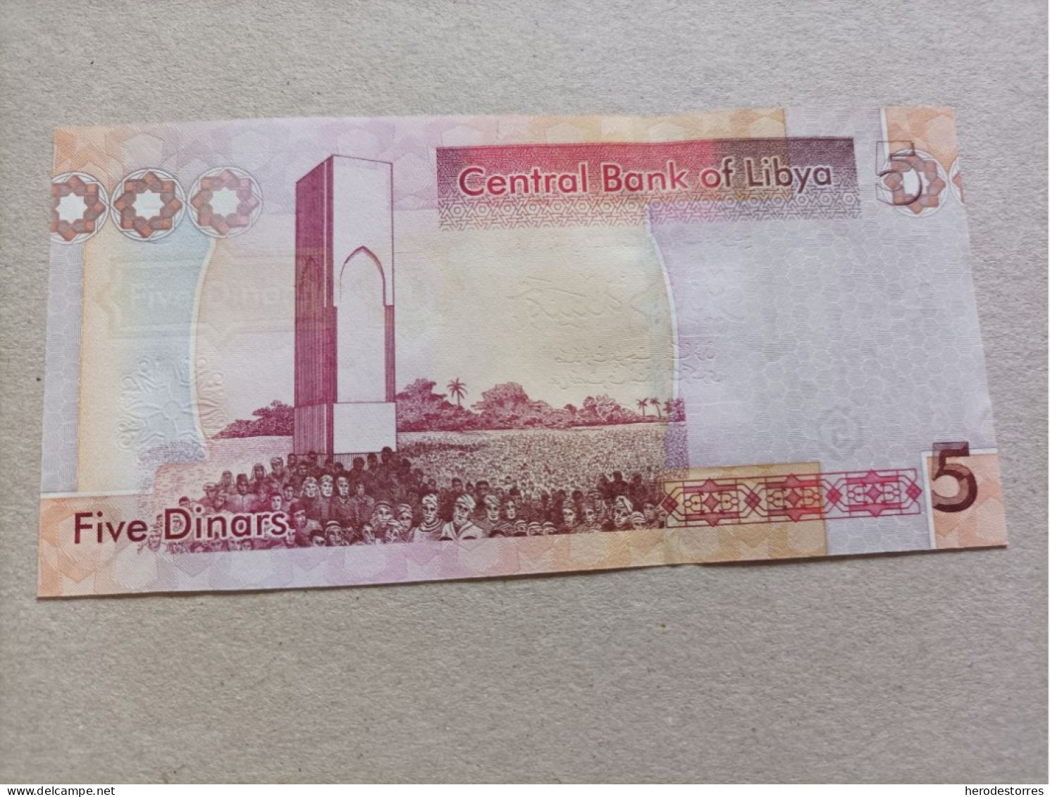 Billete De Libia De 5 Dinars, Año 2011, Serie A, UNC - Libyen