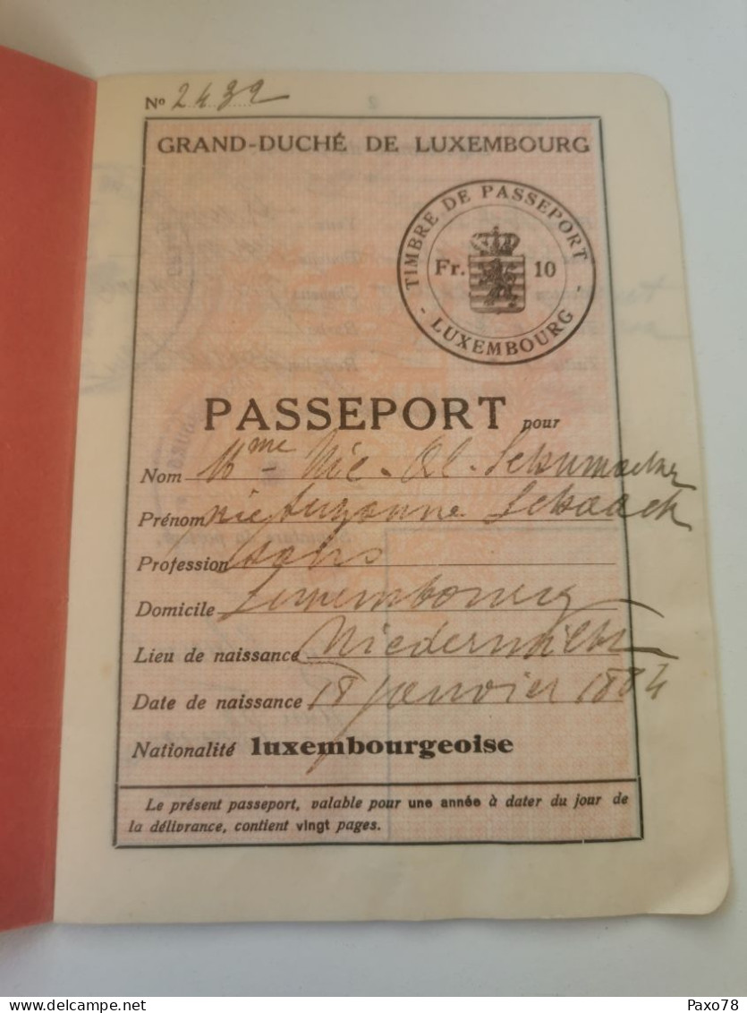 Luxembourg Passport 1932 Niederwiltz - Briefe U. Dokumente