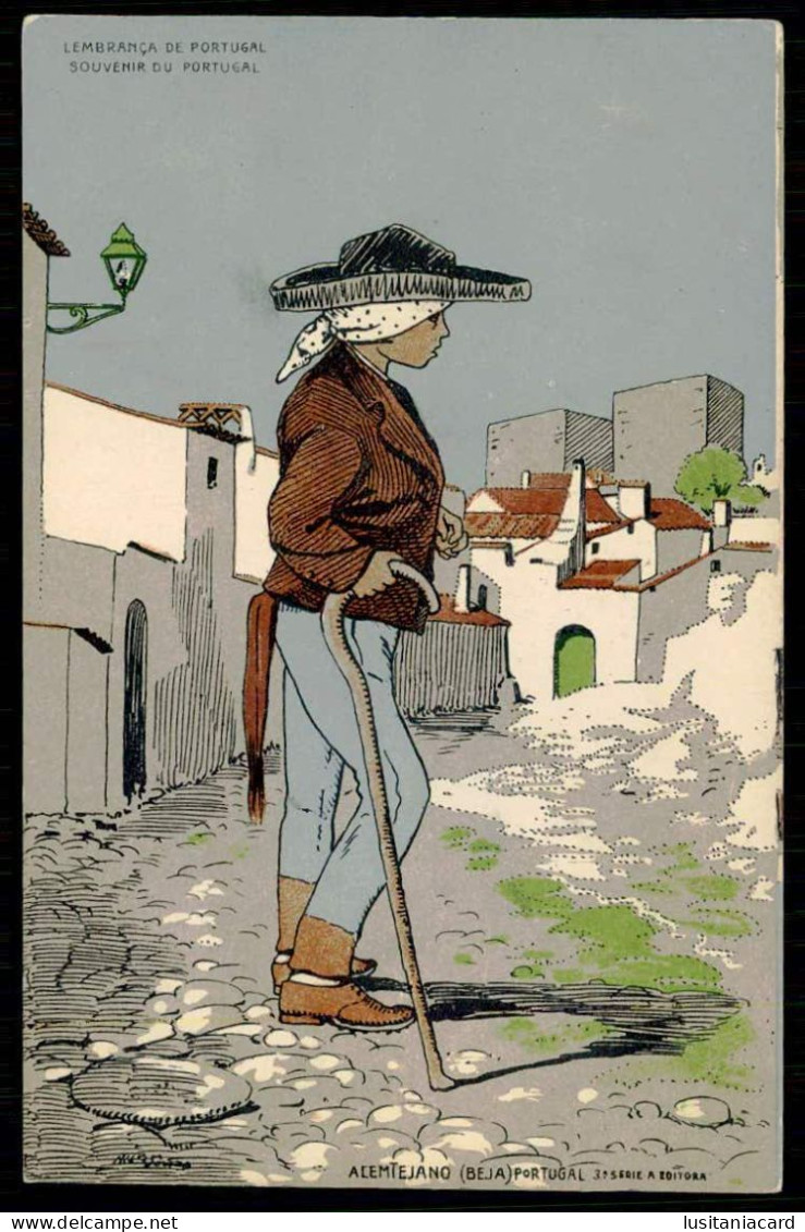 BEJA -  COSTUMES - Lembrança De Portugal - Alentejano  (3ª Série«A Editora») (Alberto Souza)carte Postale - Beja