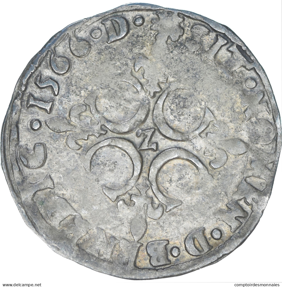 Monnaie, France, Charles IX, Sol Parisis Du Dauphiné, 1566, Grenoble, TB+ - 1560-1574 Karl IX.