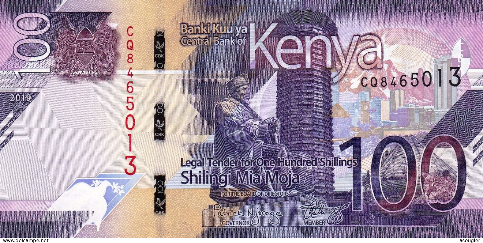 Kenya 100 Shillings 2019 UNC "free Shipping Via Regular Air Mail (buyer Risk)" - Kenya