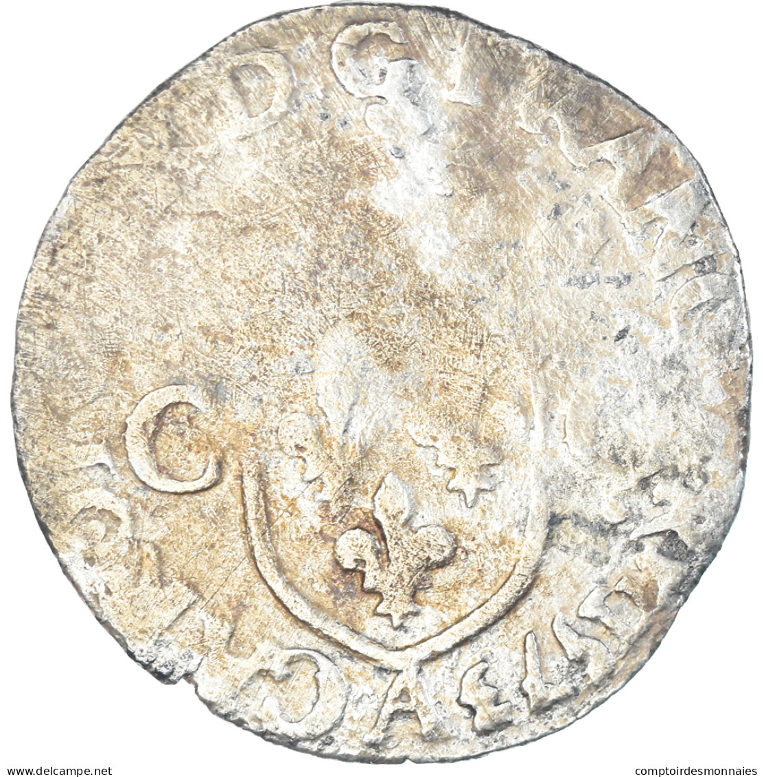 Monnaie, France, Charles IX, Douzain Aux Deux C, 1573, Paris, TB+, Billon - 1560-1574 Carlo IX
