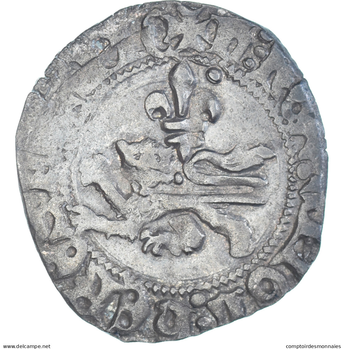 Monnaie, France, Henri V, Niquet, 1421-1422, Rouen, TB+, Billon, Duplessy:441 - 1380-1422 Charles VI The Beloved