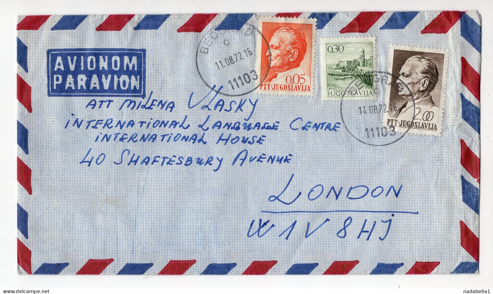 1972. YUGOSLAVIA,SERBIA,BELGRADE TO LONDON,AIRMAIL COVER - Luftpost