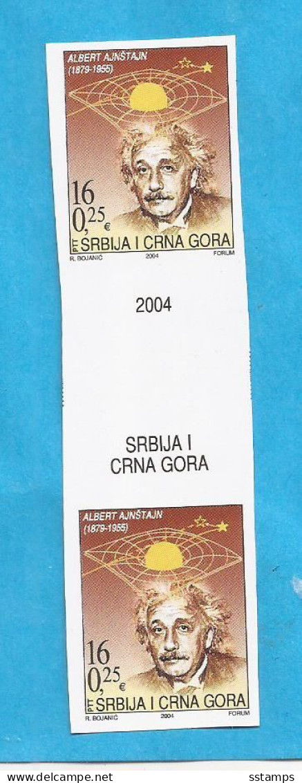 2004  3193 ALBERT EINSTEIN PHYSIKER  MONTENEGRO  CRNA GORA SRBIJA SERBIEN JUGOSLAVIJA RRR IMPERFORATE SELTEN MNH - Albert Einstein