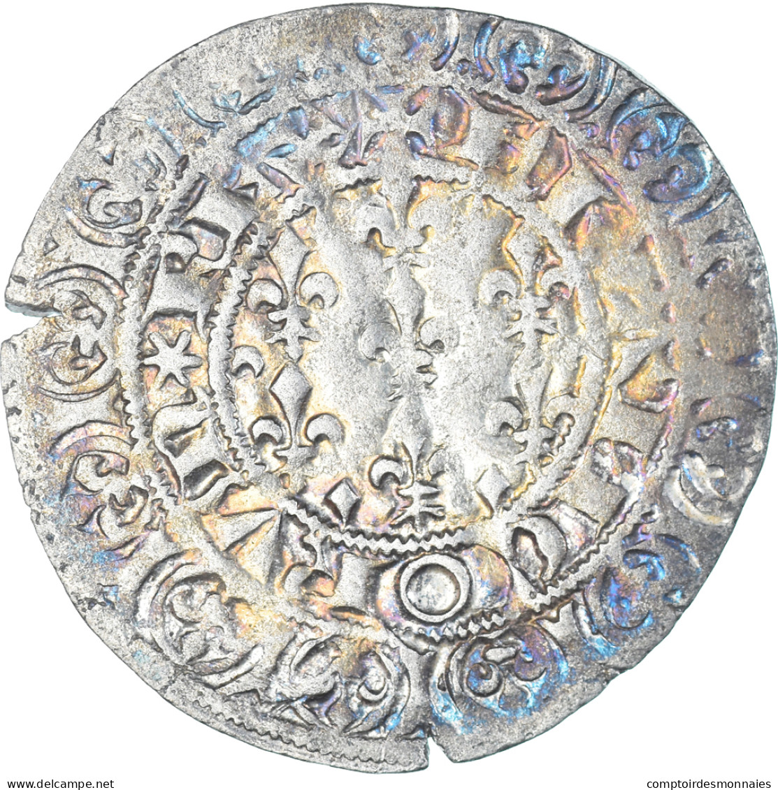 Monnaie, France, Jean II Le Bon, Gros Blanc Aux Fleurs De Lis, 1350-1364, TTB - 1350-1364 Giovanni II Il Buono