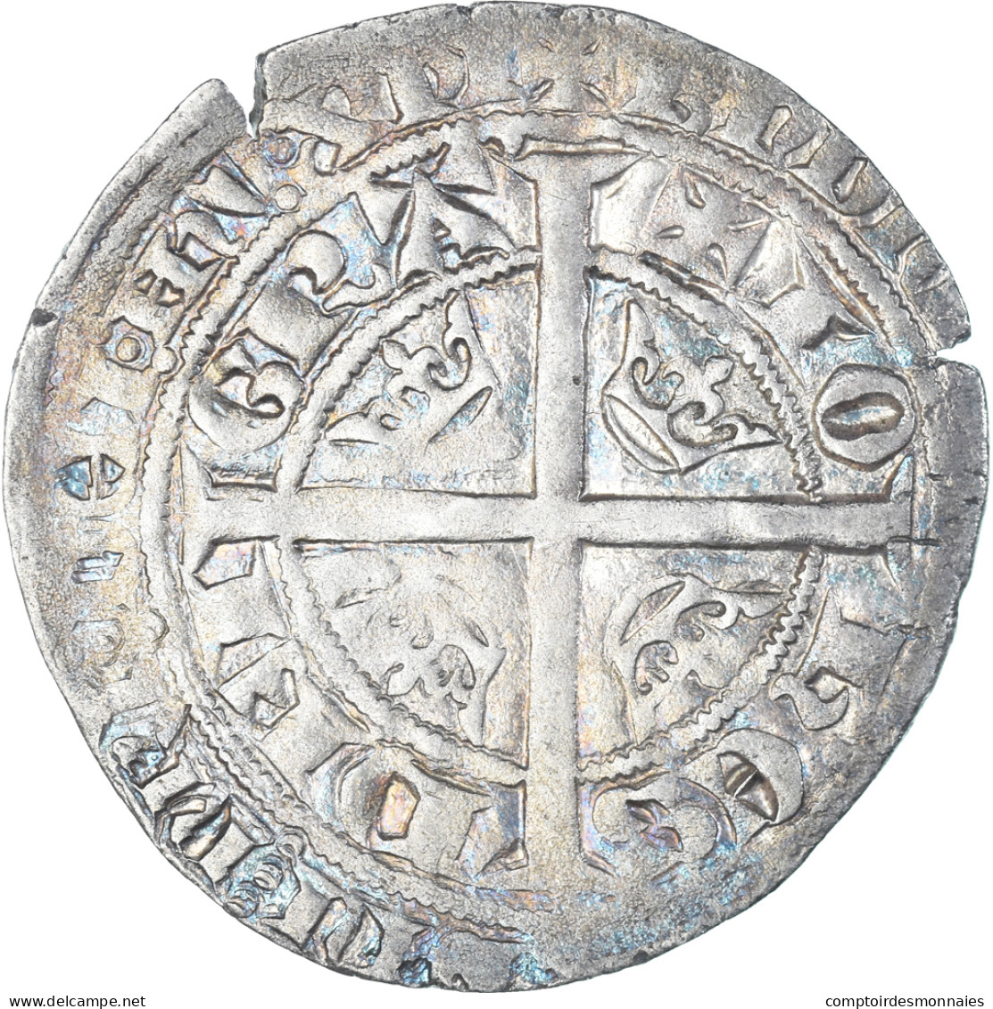 Monnaie, France, Jean II Le Bon, Gros Blanc Aux Fleurs De Lis, 1350-1364, TTB - 1350-1364 John II The Good