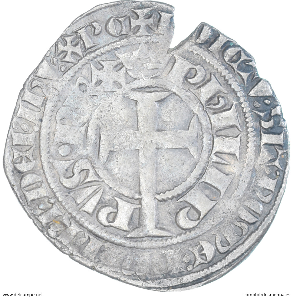 Monnaie, France, Philippe VI, Gros à La Queue, 1328-1350, TB+, Billon - 1328-1350 Filippo VI Il Fortunato