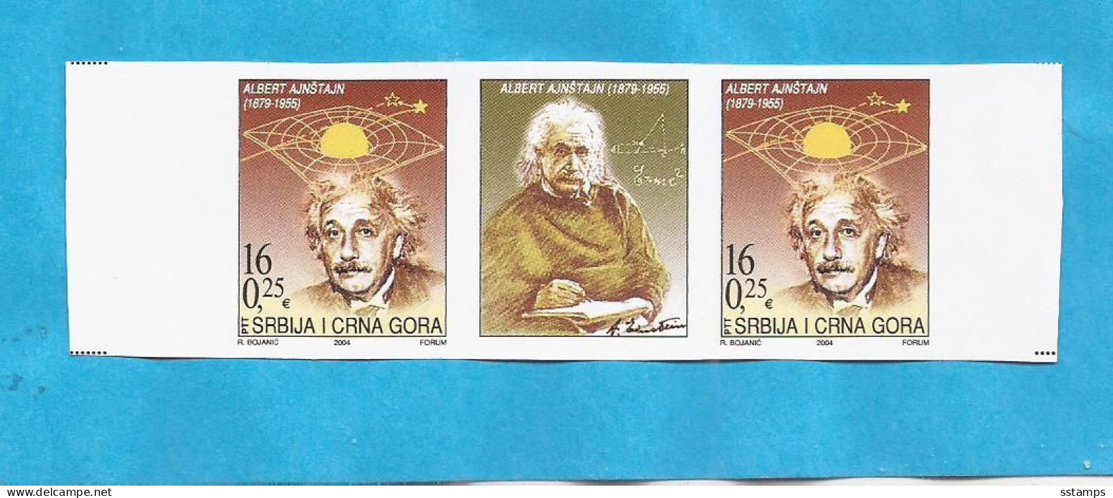 2004  3193 ALBERT EINSTEIN PHYSIKER  MONTENEGRO  CRNA GORA SRBIJA SERBIEN JUGOSLAVIJA RRR IMPERFORATE SELTEN MNH - Albert Einstein