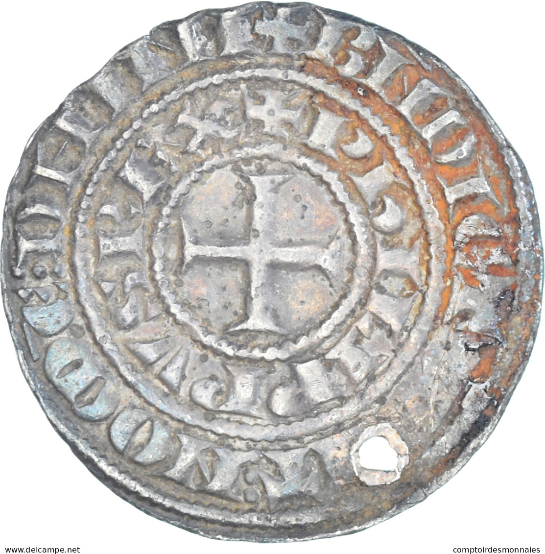 Monnaie, France, Philippe IV, Maille Tierce, 1285-1314, TTB+, Argent - 1285-1314 Philip IV The Fair