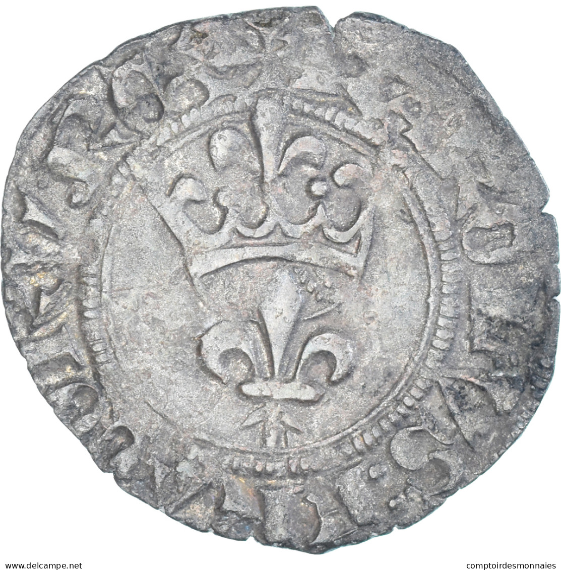 Monnaie, France, Charles VI, Double Tournois, 1380-1422, TTB, Billon - 1380-1422 Charles VI Le Fol