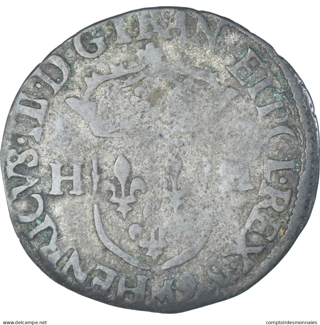 Monnaie, France, Henri III, Douzain Aux Deux H, 1576, Toulouse, 2nd Type, TB+ - 1574-1589 Enrique III