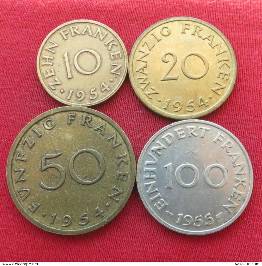 Germnay Saarland 10 20 50 100  Francs 1954 1955 - Andere & Zonder Classificatie