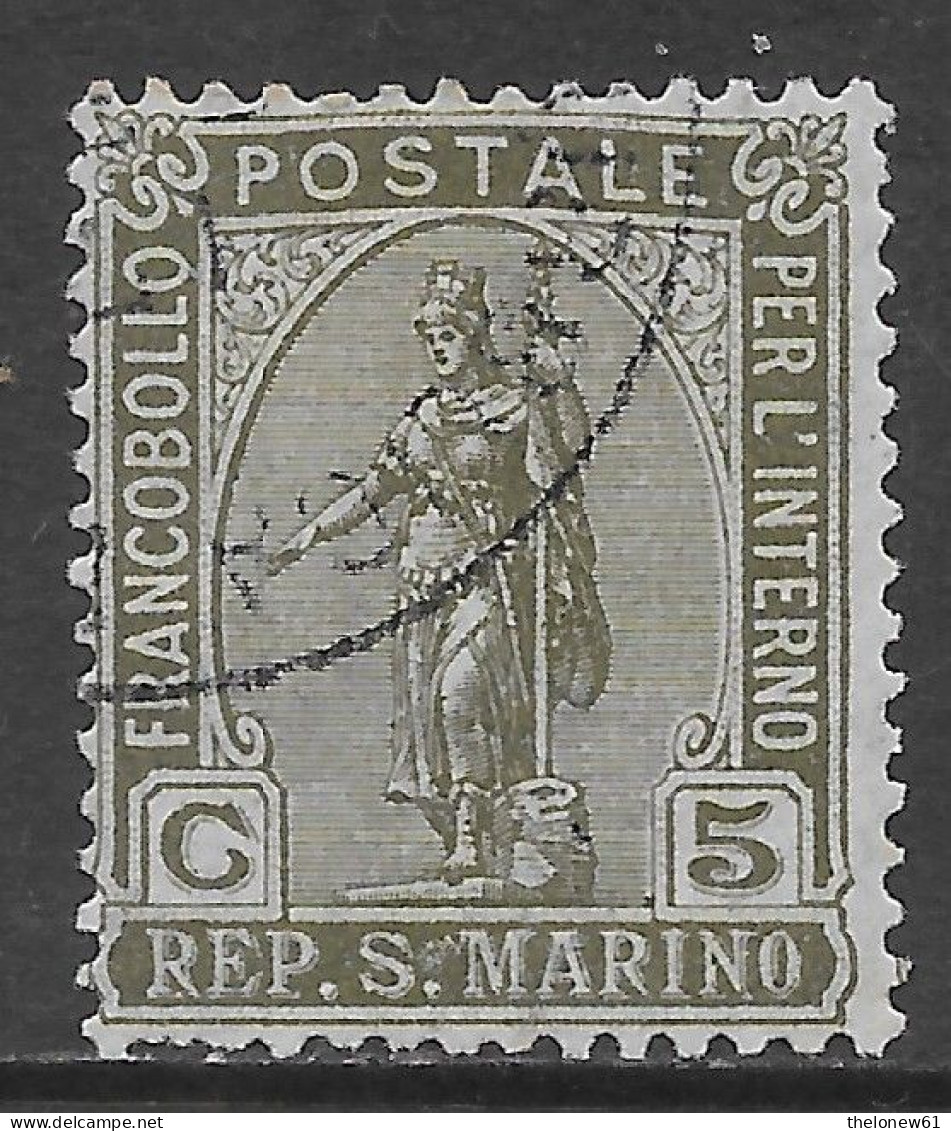 San Marino 1922 Statua Della Libertà C5 Sa N.83 US - Used Stamps