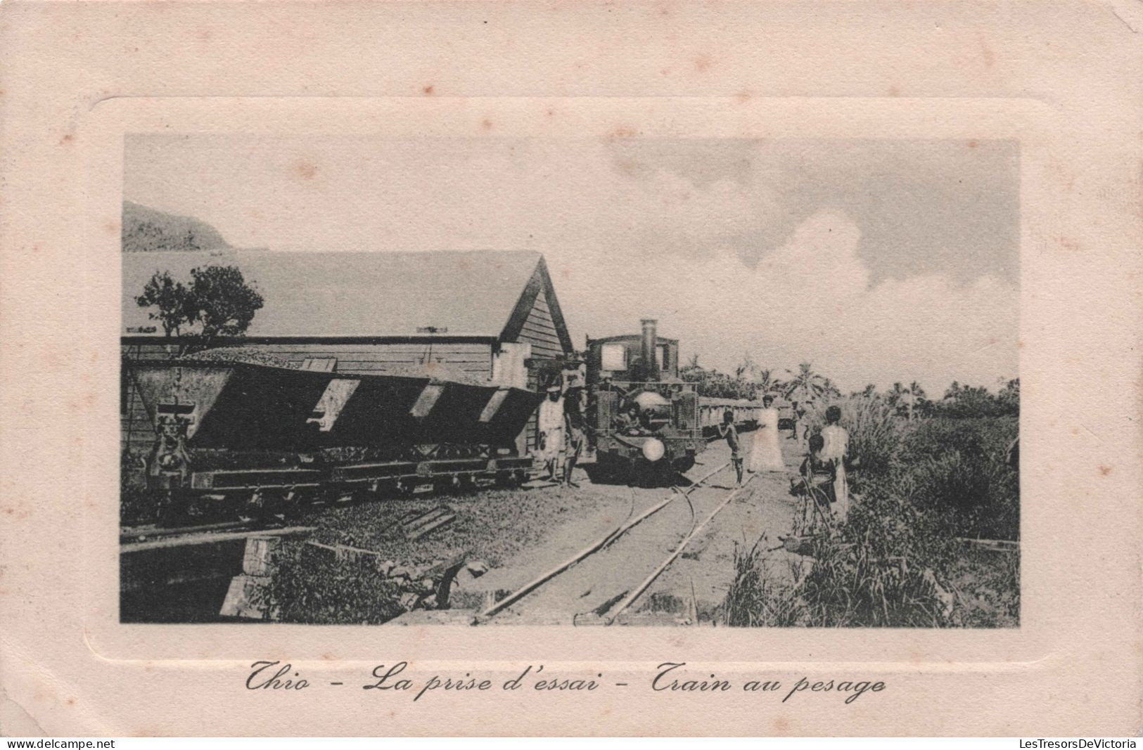 NOUVELLE CALEDONIE - Thio - La Prise D'essai - Train Au Pesage  - Carte Postale Ancienne - Nieuw-Caledonië