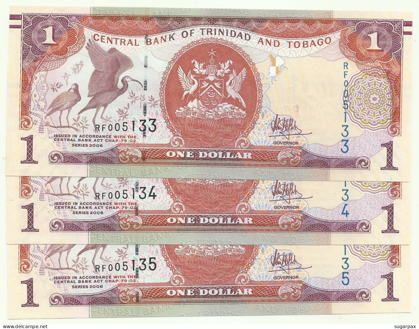 Trinidad & Tobago - 3 X 1 Dollar - 2006 ( 2017 ) - Pick: 46A.b - Unc. - Serie RF - Trinidad Y Tobago