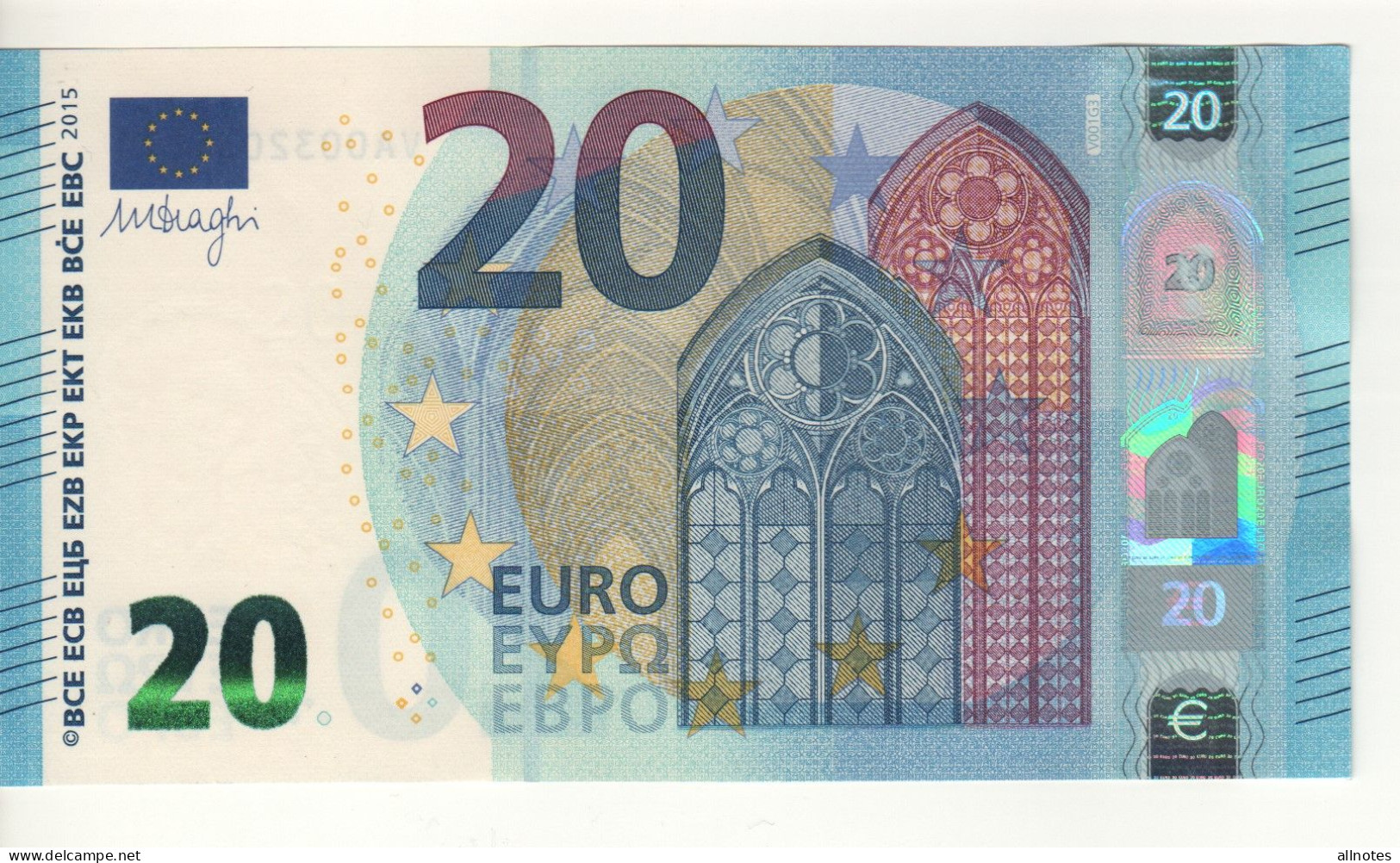 20 EURO  'Spain'    Draghi  V 001 G3   VA0032035835  /  FDS - UNC - 20 Euro