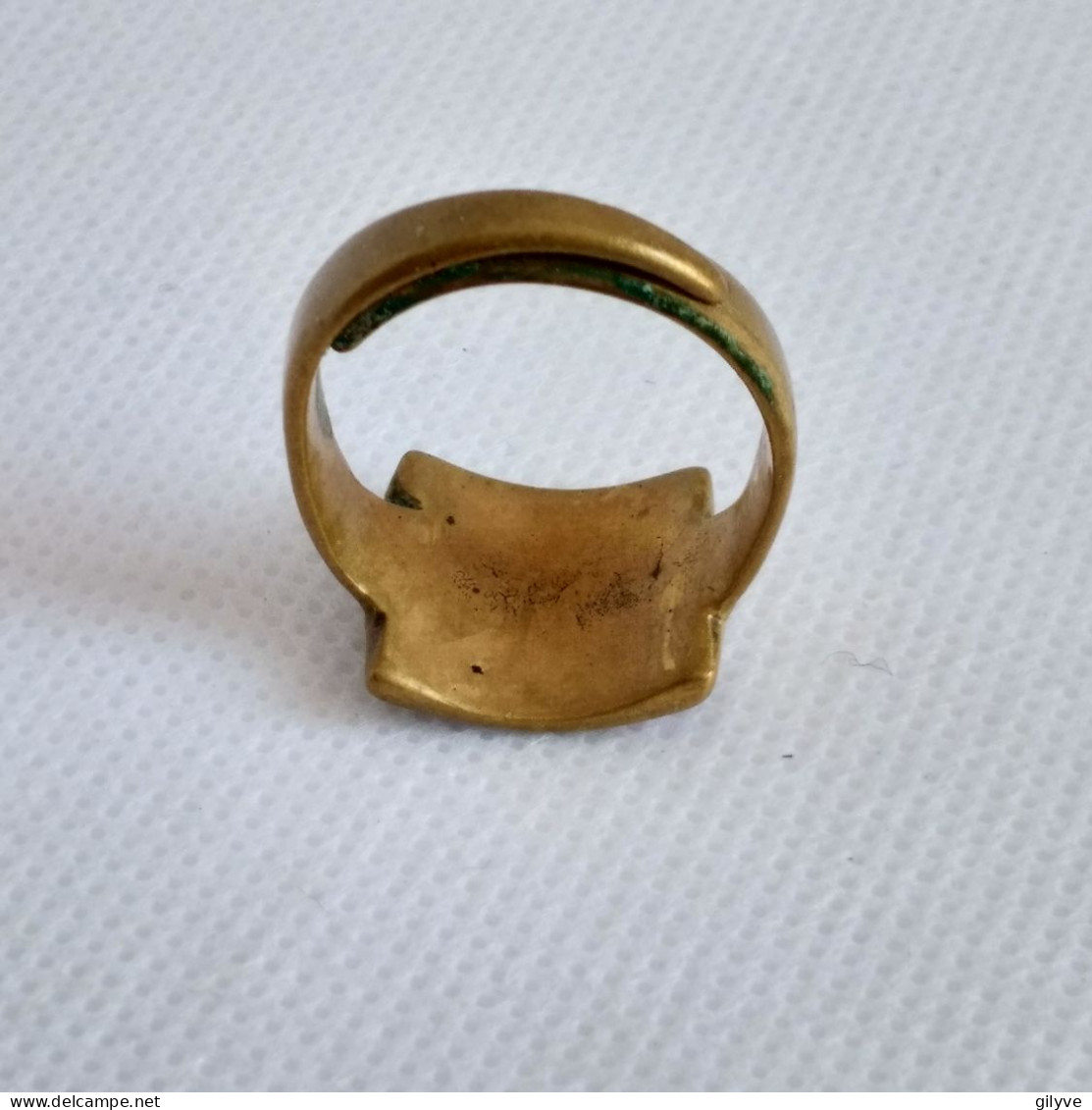 Bague De Religieux Ancienne, émaillée En Bronze. Ajustable (Btn°1 ) - Anillos