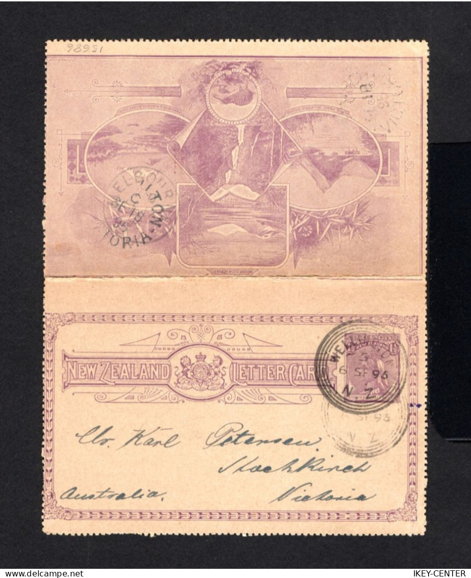 15686-NEW ZEALAND-.OLD LETTER CARD WELLINGTON To VICTORIA 1896.carte Lettre - Brieven En Documenten