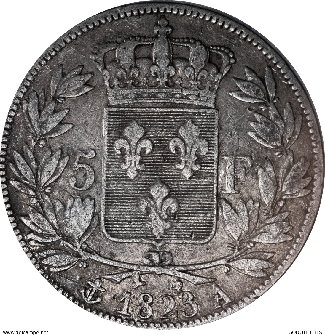 Restauration. Louis XVIII 5 Francs 1823 Paris - 5 Francs