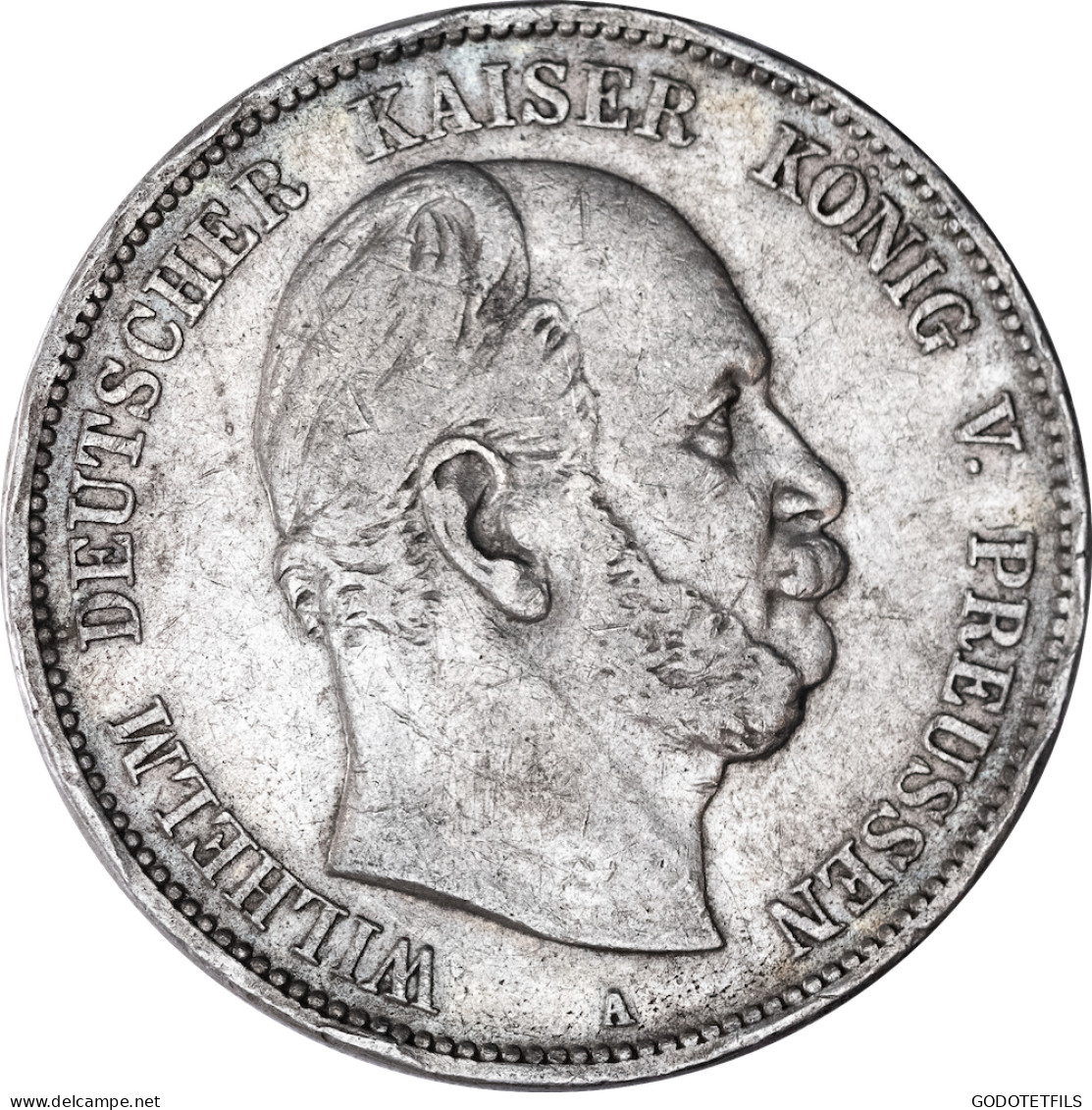 Allemagne-Royaume De Prusse Wilhelm 5 Mark 1875 Berlin - 2, 3 & 5 Mark Argent