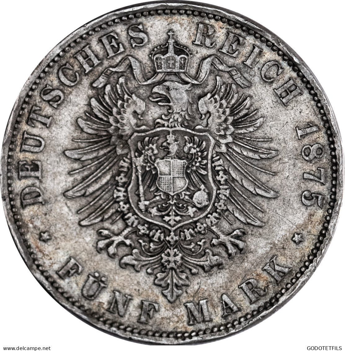 Allemagne-Royaume De Prusse Wilhelm 5 Mark 1875 Berlin - 2, 3 & 5 Mark Argent