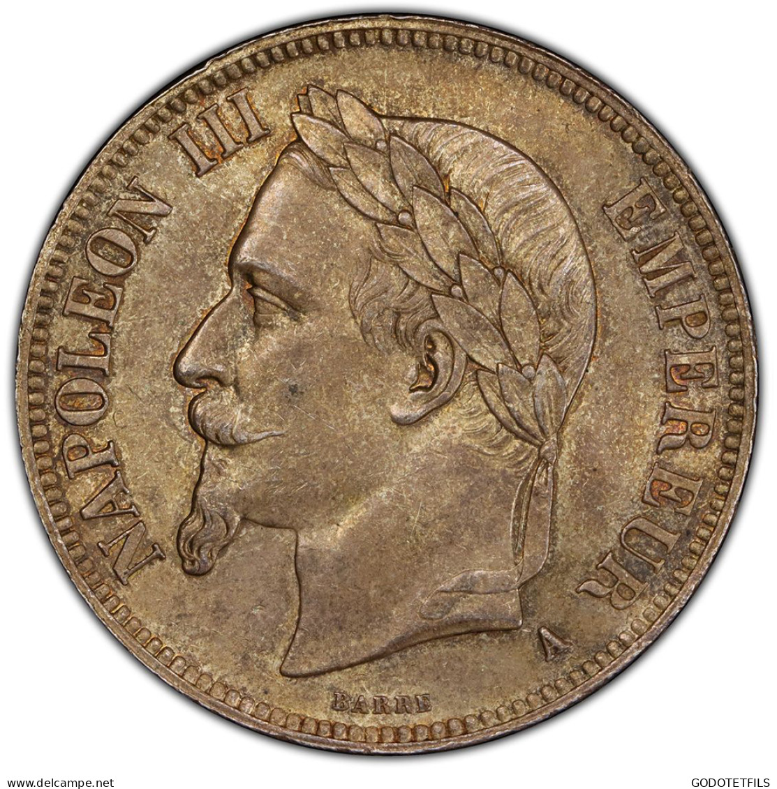 Monnaie Gradée PCGS MS64 Napoléon III 5 Francs 1868 Paris - 5 Francs