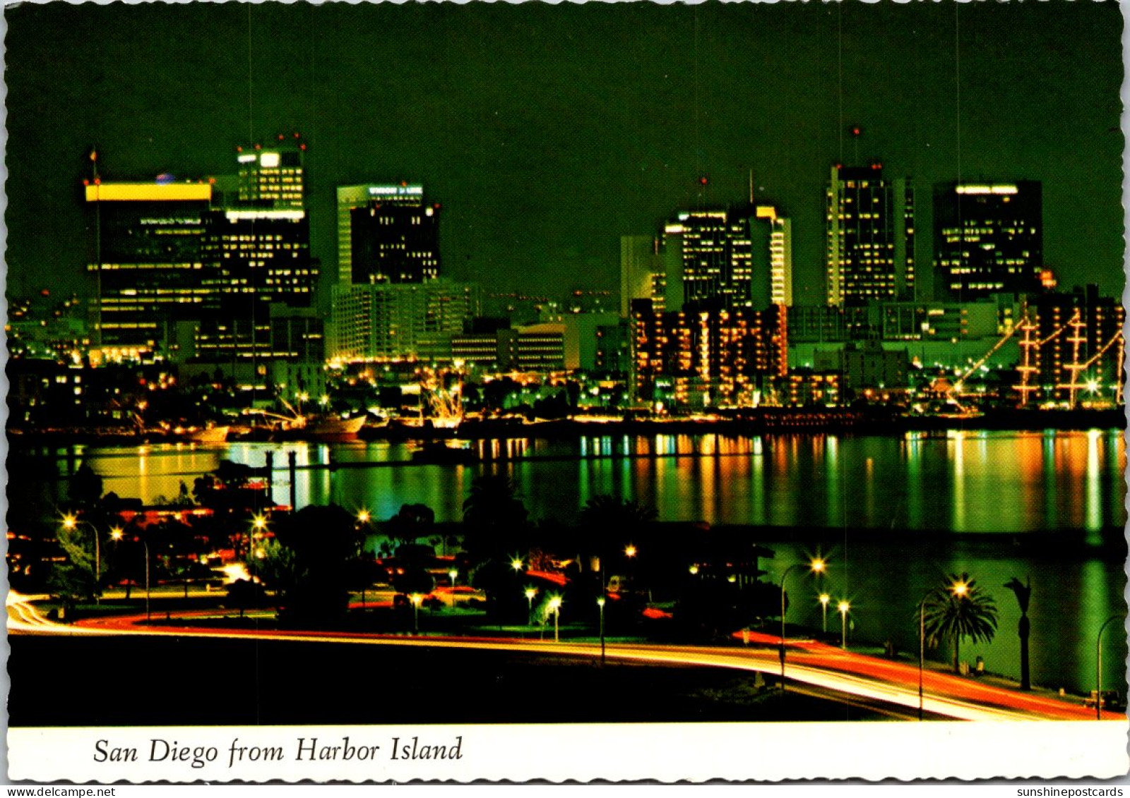 California San Diego At Night From Harbour Island - San Diego