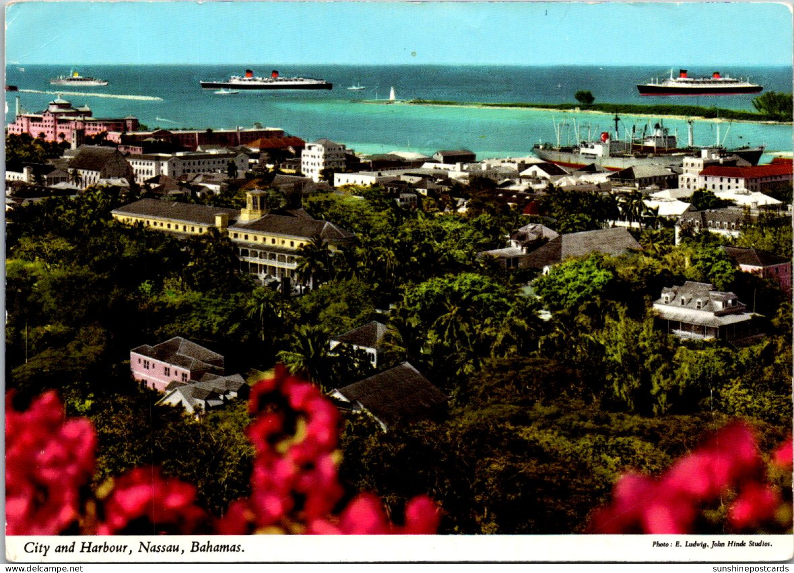 Bahamas Nassau City And Harbour Panoramic View 1973 - Bahamas