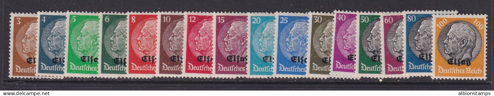 France, Alsace, Scott N27-N42, MHR - Unused Stamps