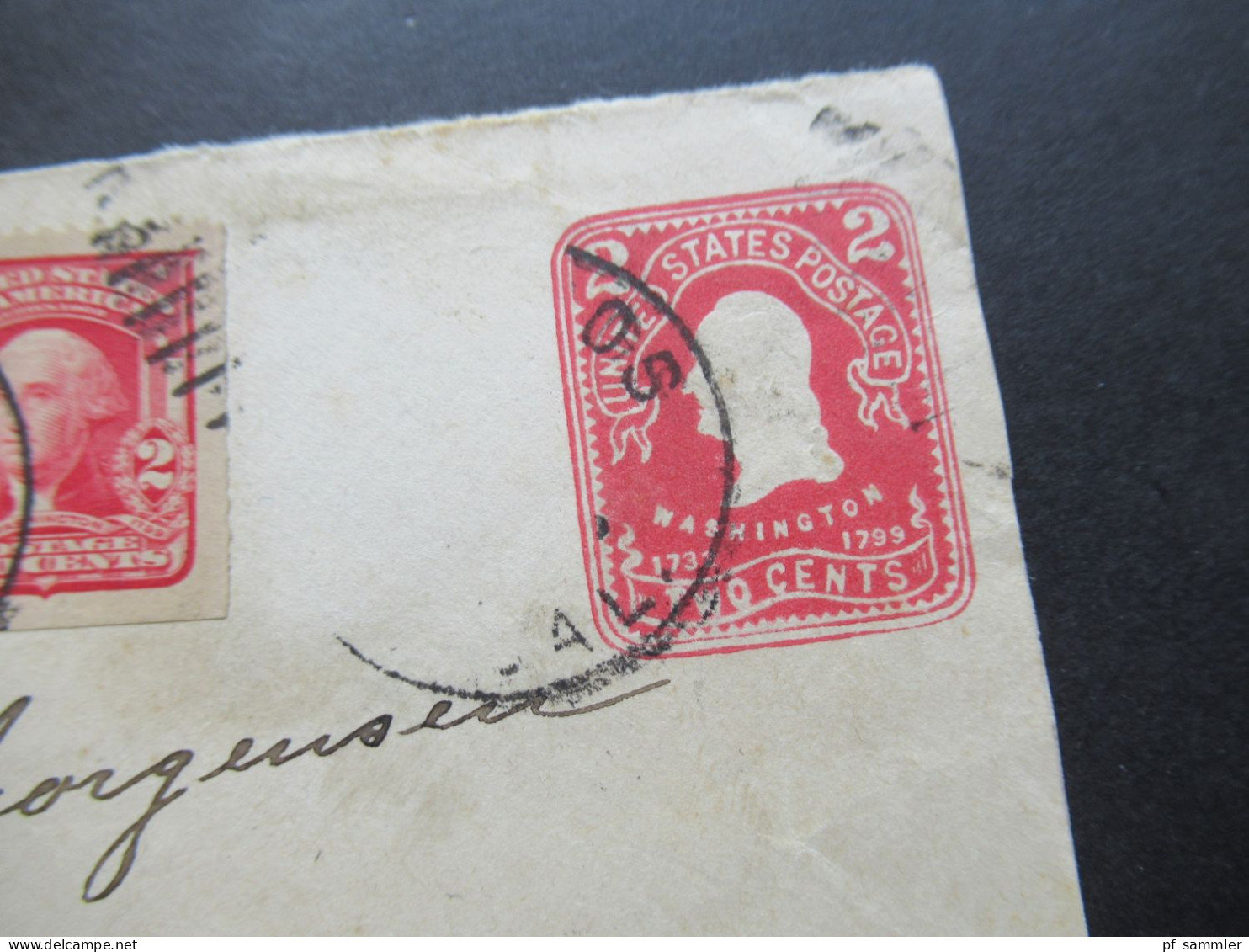 USA 1905 Ganzsachen Umschlag Mit ZuF Stempel Los Banos Cal. Nach Kettingholz Ank. Stempel Tandslet (Alser) - Storia Postale