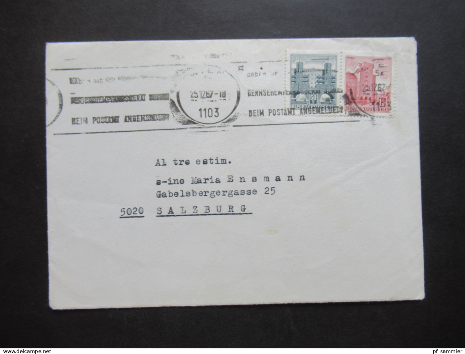 Österreich 1967 Maschinenstempel Wien Thematik Esperanto Grüner Absender Stempel Mit Stern - Cartas & Documentos