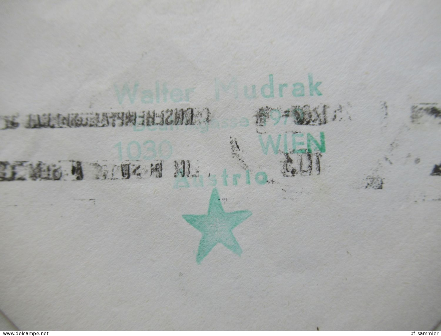 Österreich 1967 Maschinenstempel Wien Thematik Esperanto Grüner Absender Stempel Mit Stern - Cartas & Documentos