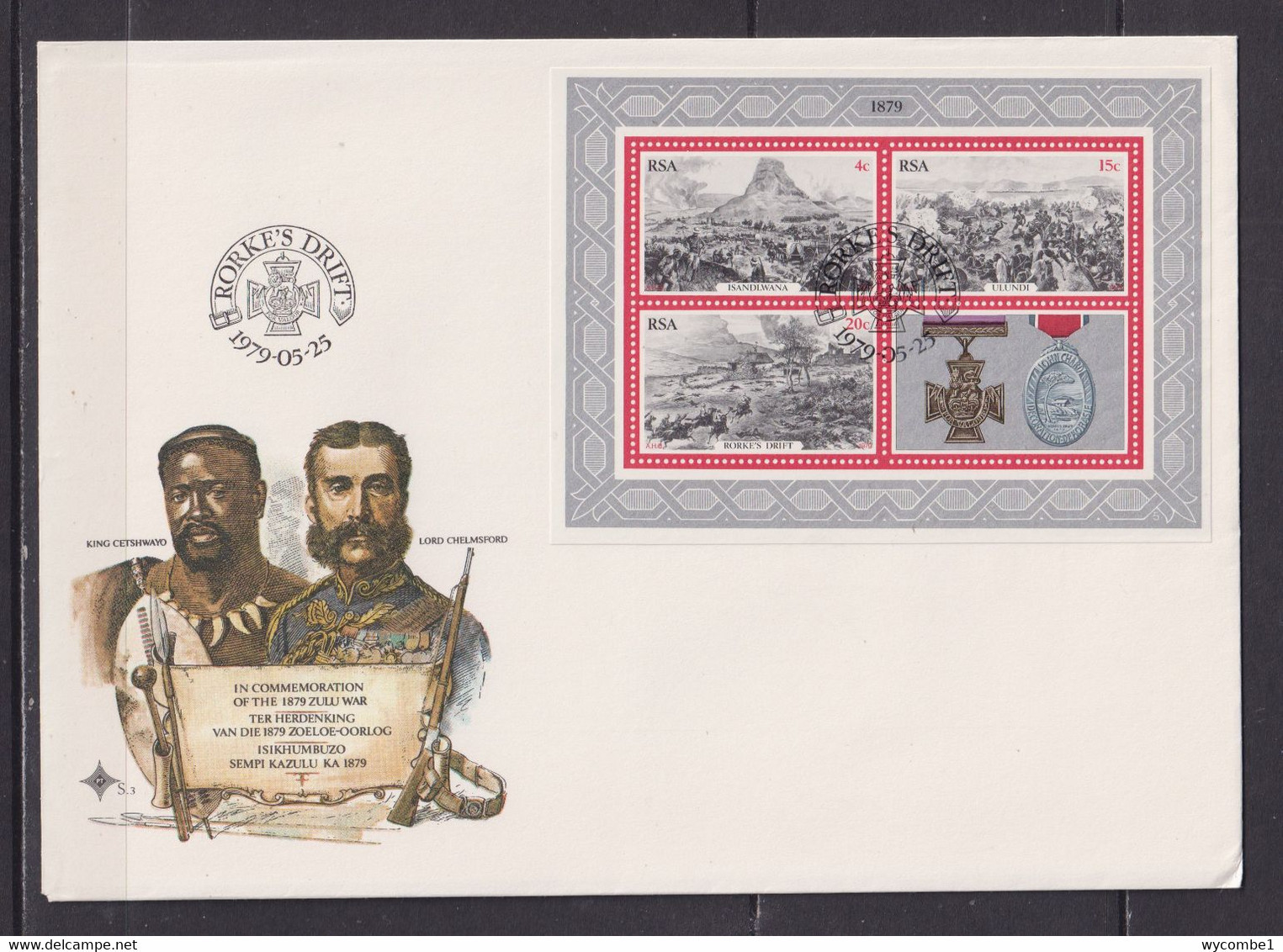 SOUTH AFRICA - 1979 Zulu War Miniature Sheet Large  FDC As Scan - Briefe U. Dokumente