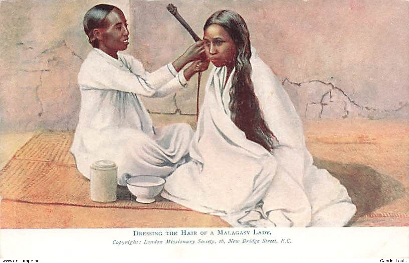 Madagascar Dressing The Hair Of Malagasy Lady London Missionary Society Malgache Coiffeur Couffeuse - Madagaskar