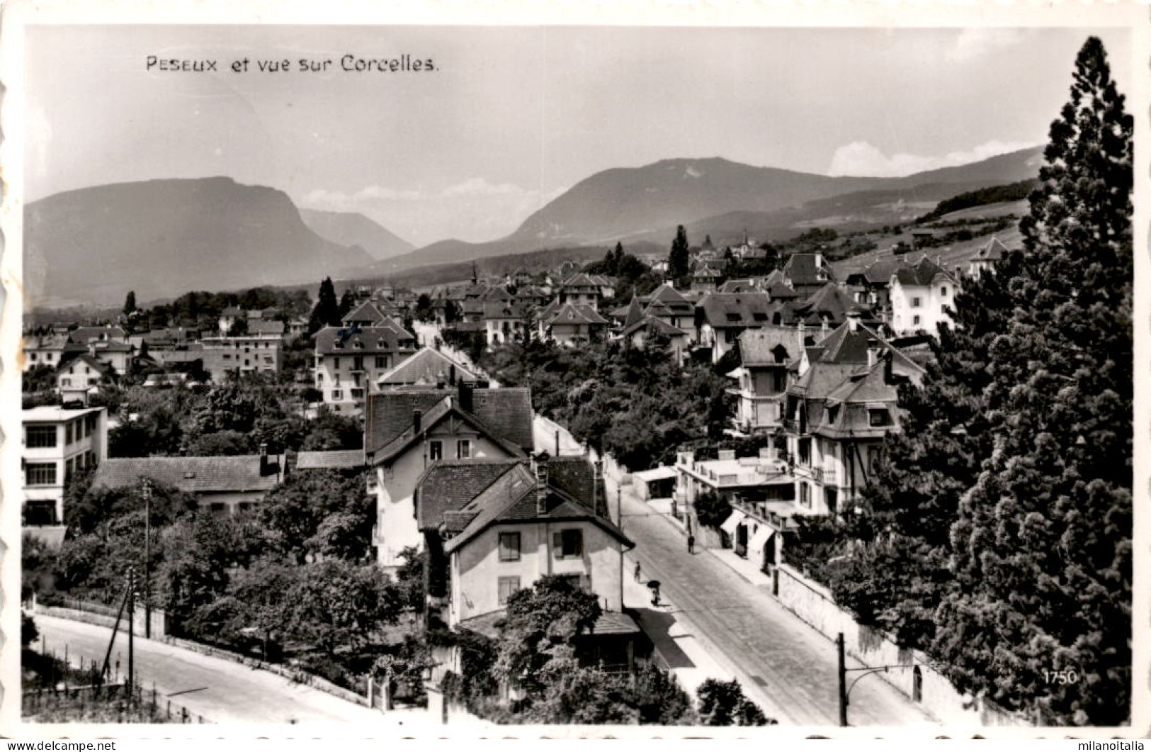 Peseux Et Vue Sur Corcelles (1750) * 27. 2. 1953 - Corcelles