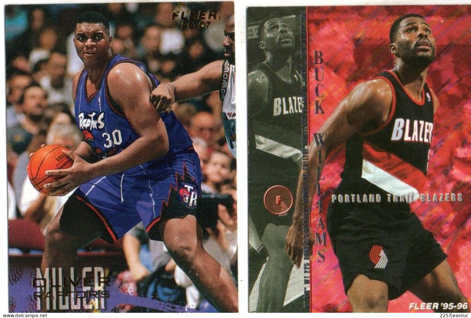 2 Cartes  Panini * Basket Ball Fleer 1995 / 96/97 * Buck Williams * Oliver Miller.Raptors - Baloncesto