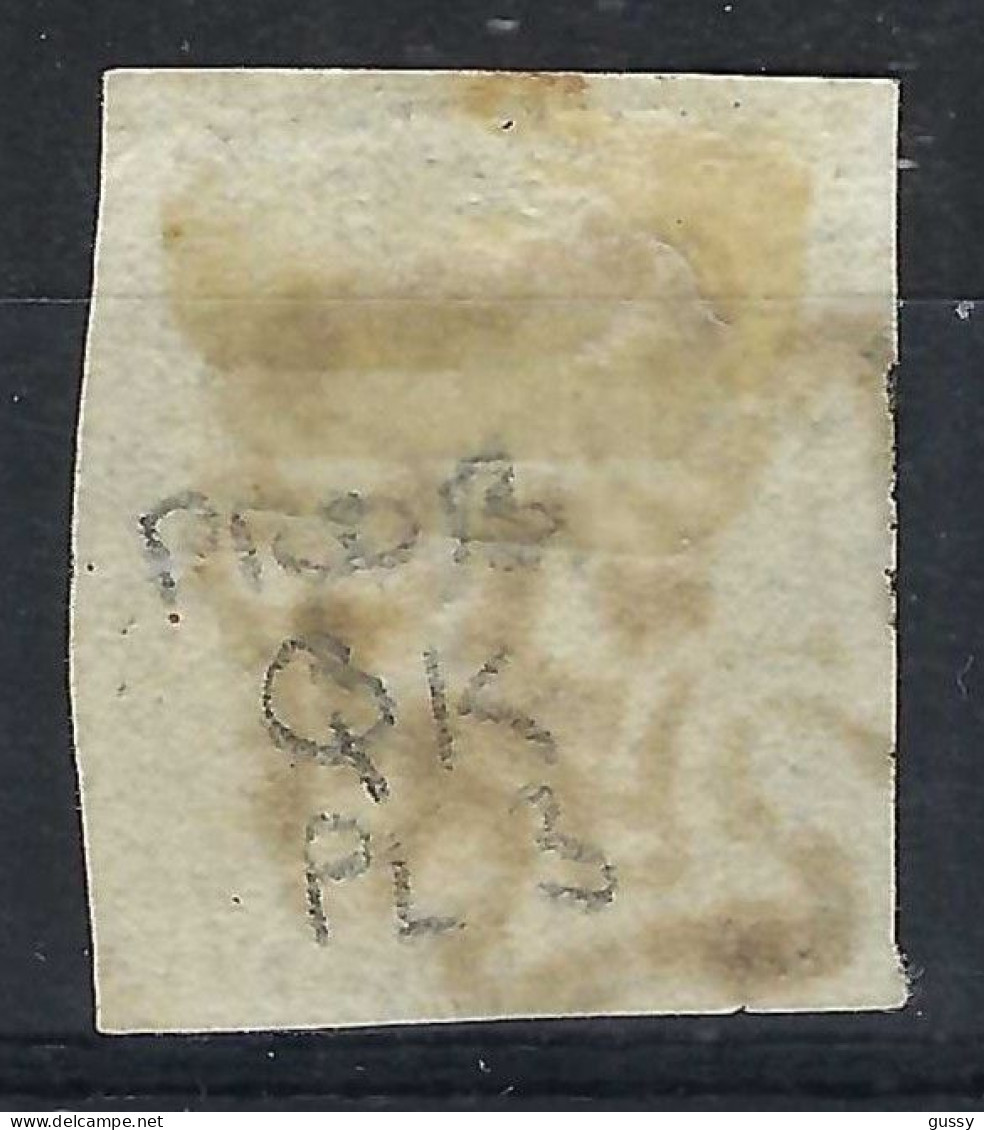 GRANDE BRETAGNE Ca.1840: Le "penny Black" Y&T 1, Lettres "QK", Pl.3, TB Obl. Croix De Malte, Très Forte Cote - Used Stamps